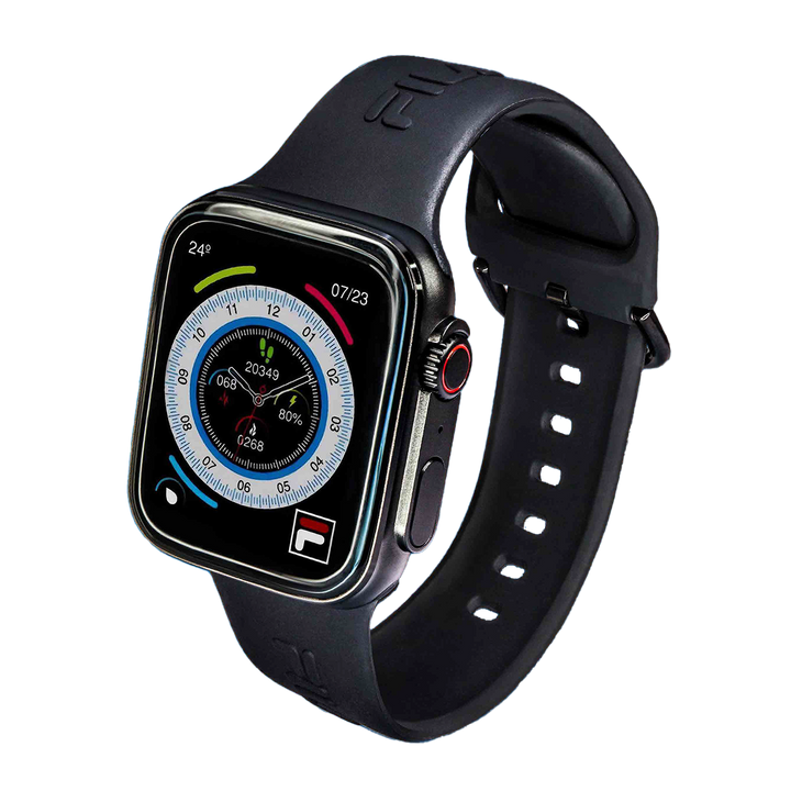 Jam Tangan FILA Smartwatch FL38SW37 Unisex Full Screen Touch Display Black Silicone Strap