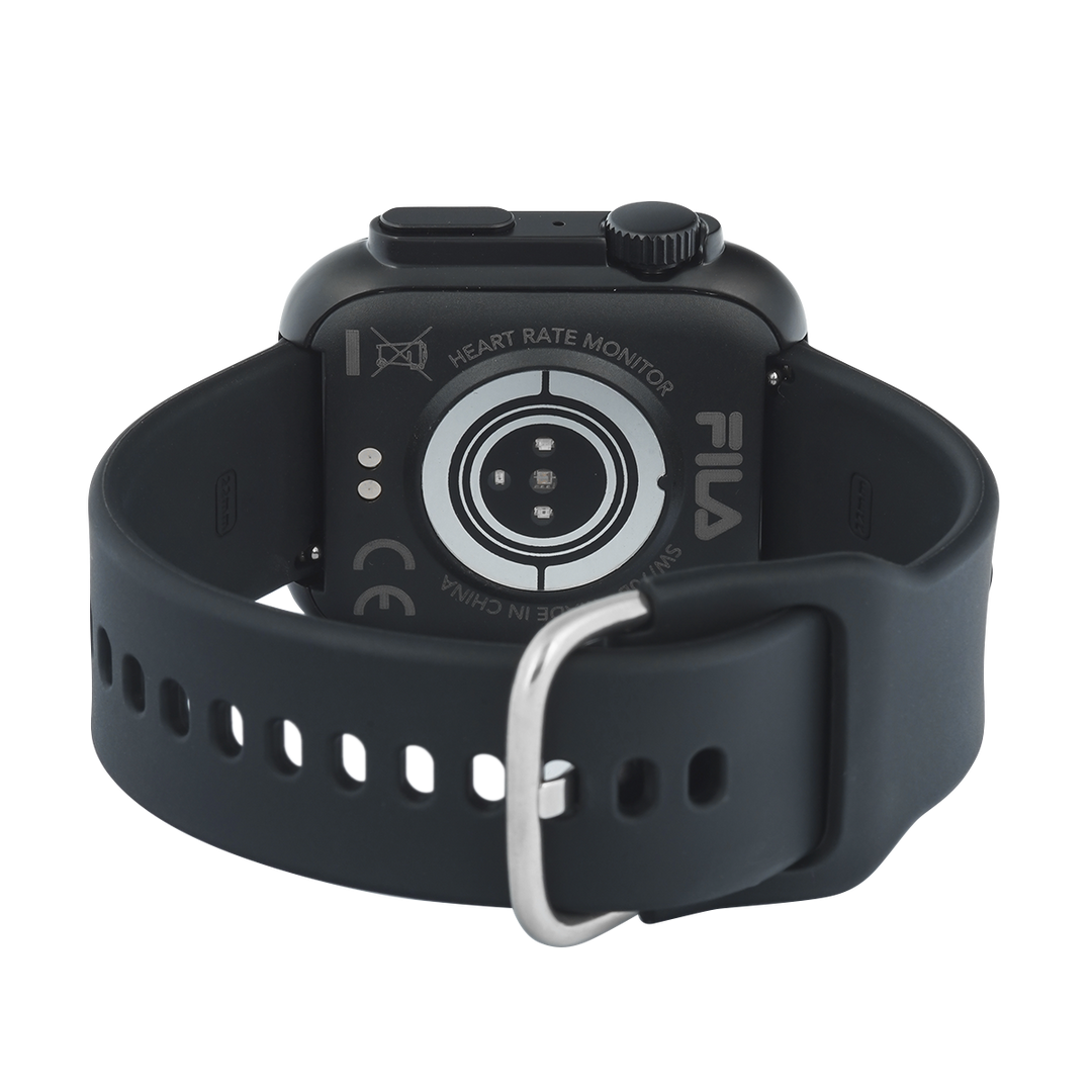 Jam Tangan FILA Smartwatch FL38SW70B Unisex Full Screen Touch Display Black Silicone Strap
