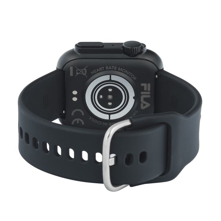 Jam Tangan FILA Smartwatch FL38SW70B Unisex Full Screen Touch Display Black Silicone Strap