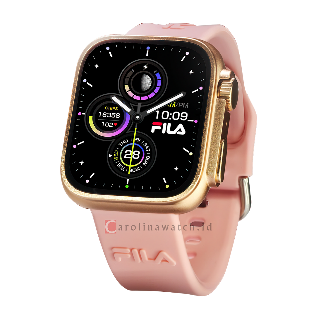 Jam Tangan FILA Smartwatch FL38SW70G Unisex Full Screen Touch Display Pink Silicone Strap
