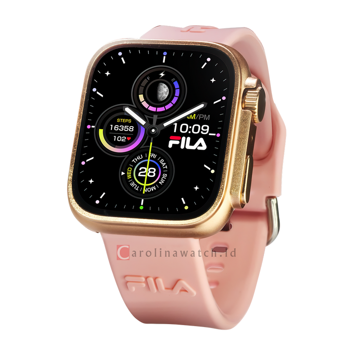 Jam Tangan FILA Smartwatch FL38SW70G Unisex Full Screen Touch Display Pink Silicone Strap