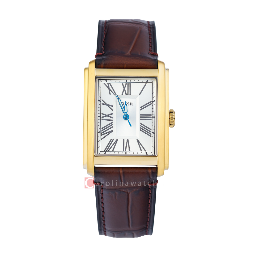 Jam Tangan Fossil FS6011 Women Silver Dial Brown Leather Strap