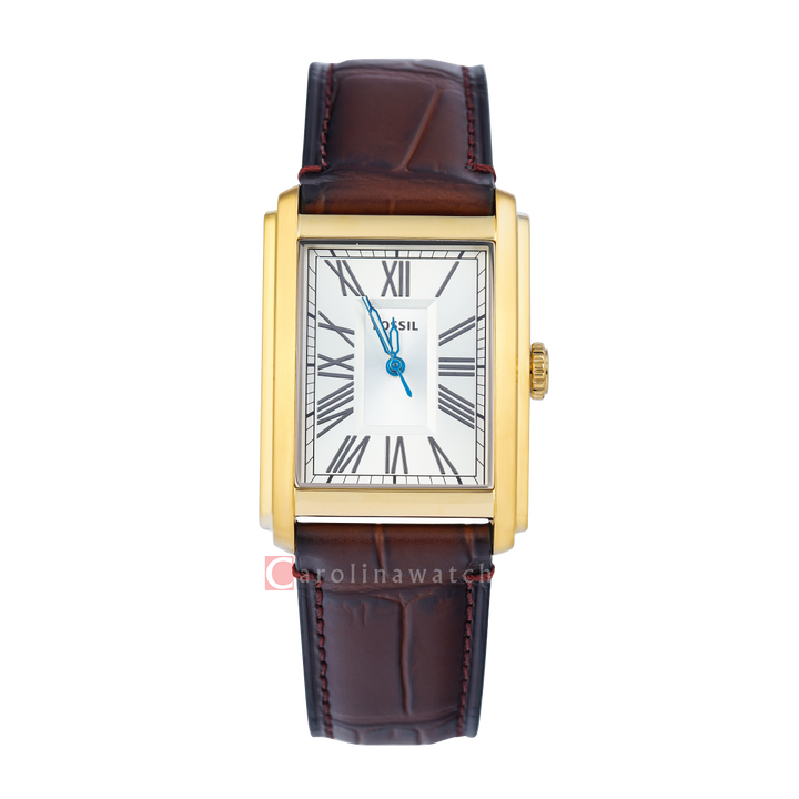 Jam Tangan Fossil FS6011 Women Silver Dial Brown Leather Strap