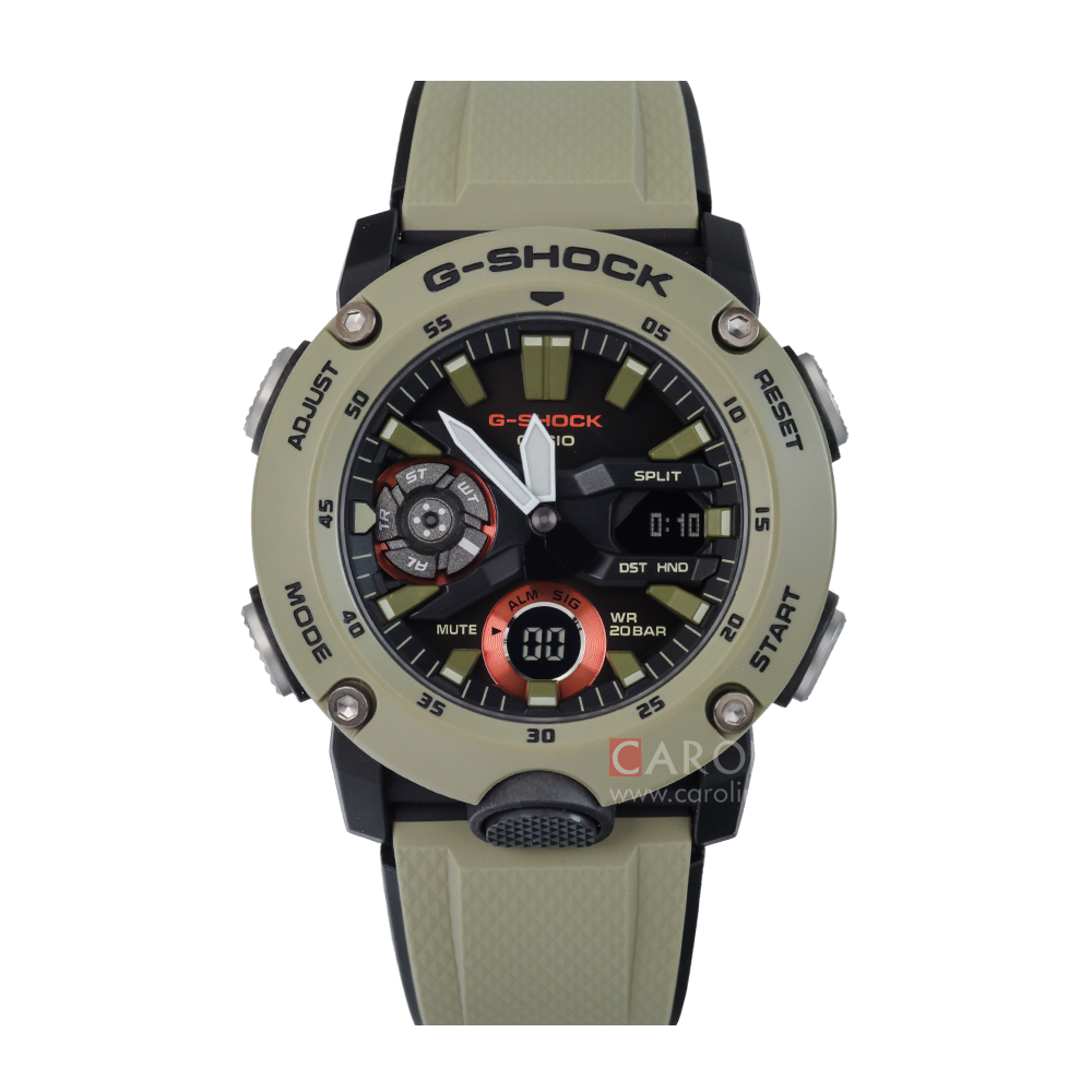 Jam Tangan Casio G-Shock GA-2000-5A Men Digital Analog Dial Green