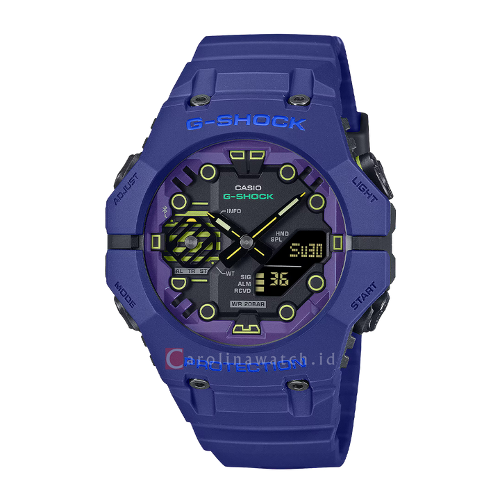 Jam Tangan Casio G-Shock Cyberspace GA-B001CBR-2A Men Purple Black Analog Digital Dial Blue Resin Band