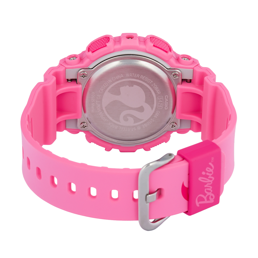 Jam Tangan Casio G-Shock x Barbie GMA-S110BE-4A Women CasiOak Pink Digital Analog Dial Pink Resin Band