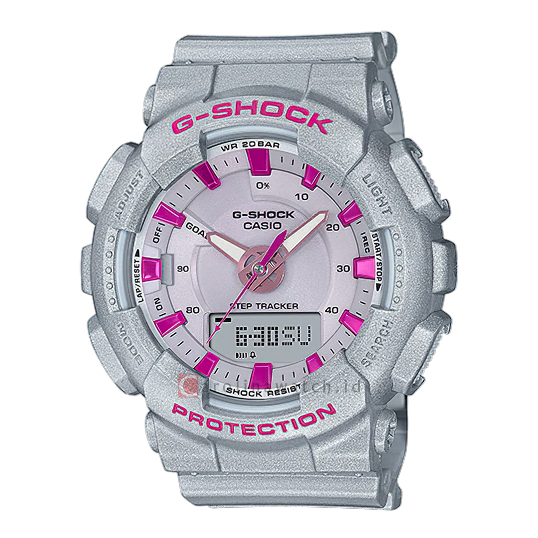 Jam Tangan Casio G-Shock GMA-S130NP-8A Neo Punk Women Grey Digital Analog Dial Grey Resin Band
