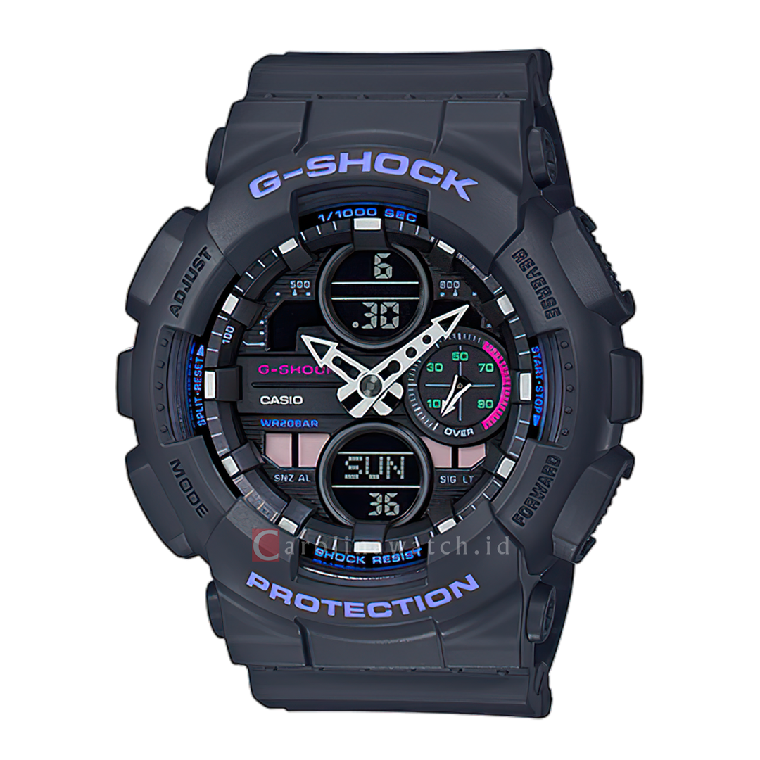 Jam Tangan Casio G-Shock GMA-S140-8A Women Grey Digital Analog Dial Grey Resin Band