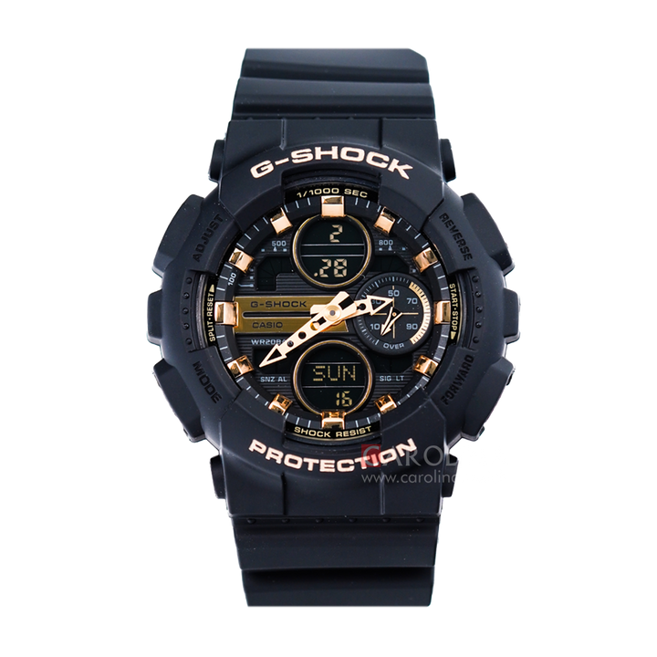 Jam Tangan CASIO G-SHOCK GMA-S140M-1A Unisex Black Digital Analog Black Resin Band