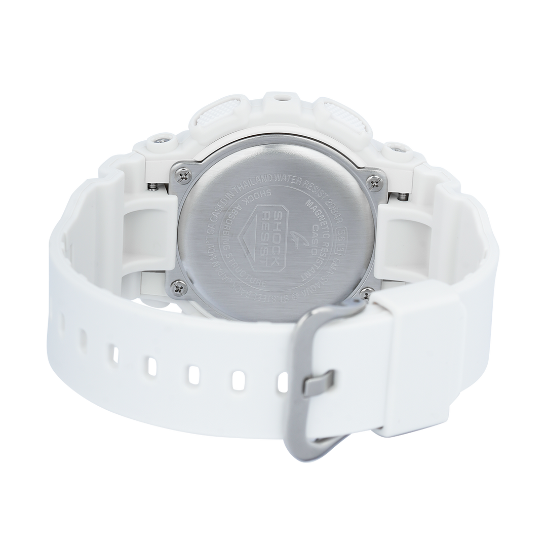 Jam Tangan CASIO G SHOCK GMA-S140VA-7A Unisex Silver Digital Analog Dial White Resin Band