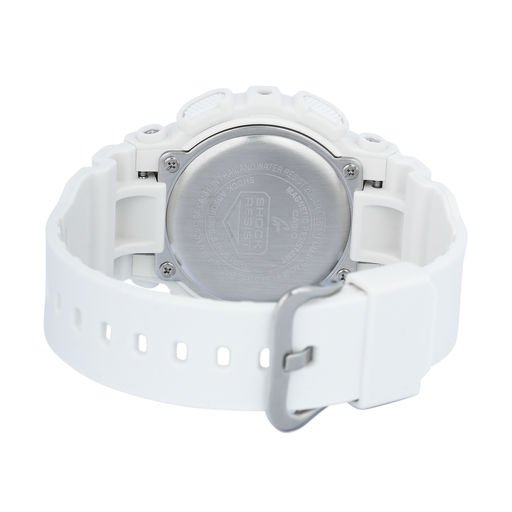 Jam Tangan CASIO G SHOCK GMA-S140VA-7A Unisex Silver Digital Analog Dial White Resin Band