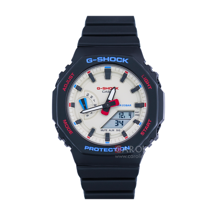 Jam Tangan CASIO G SHOCK GMA-S2100WT-1A Men Digital Analog Dial Black Resin Band