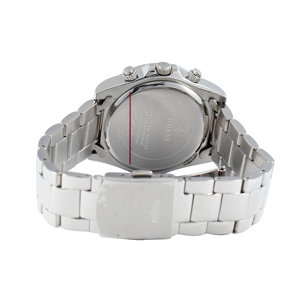 Jam Tangan GUESS Eclipse GW0314L1 Silver Sunray Dial Stainless Steel Strap