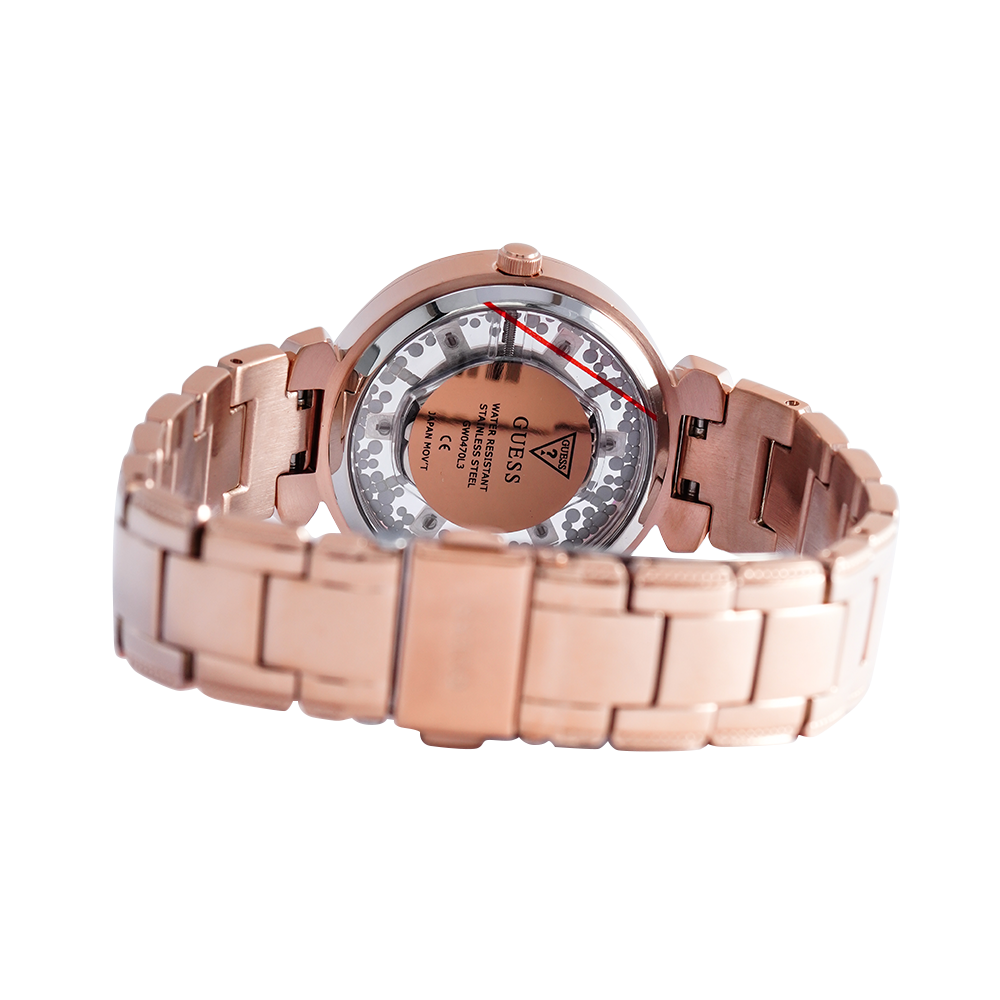 Jam Tangan GUESS GW0470L3 Crystal Clear Women Rose Gold Dial Rose Gold Stainless Steel Strap