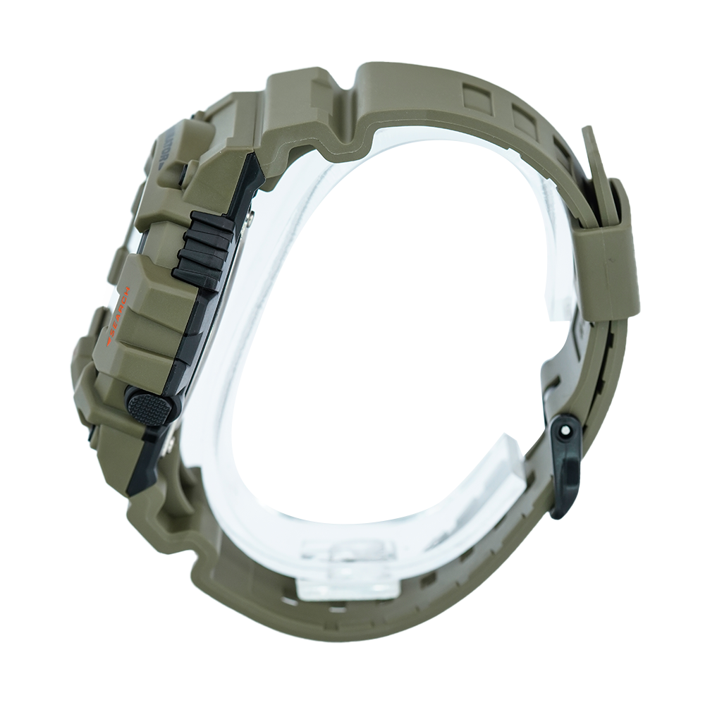 Jam Tangan Casio HDC-700-3A2 Men Black Digital Analog Dial Green Olive Resin Band