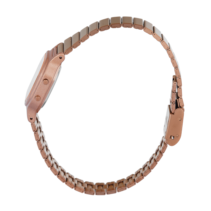 Jam Tangan Casio Vintage LA-11WR-5A Women Digital Dial Rose Gold Stainless Steel Band