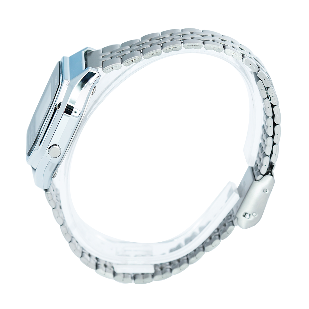 Jam Tangan Casio Vintage LA680WA-1B Women Black Digital Dial Stainless Steel Band