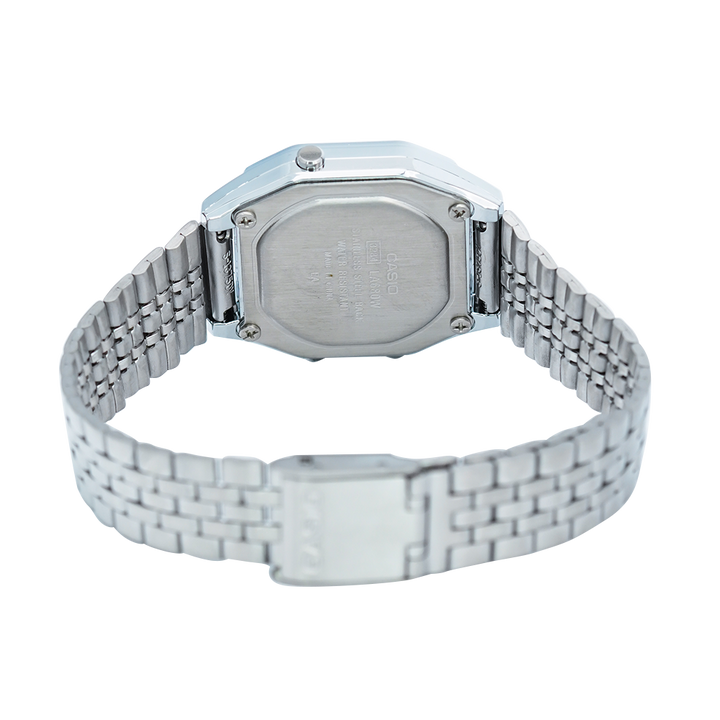 Jam Tangan Casio Vintage LA680WA-1B Women Black Digital Dial Stainless Steel Band