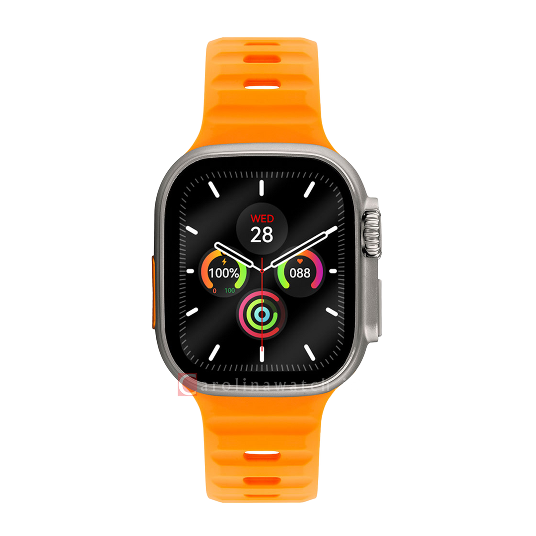 Jam Tangan LEE COOPER Smartwatch LC.SM.3.02 Unisex Digital Dial Orange Rubber Strap