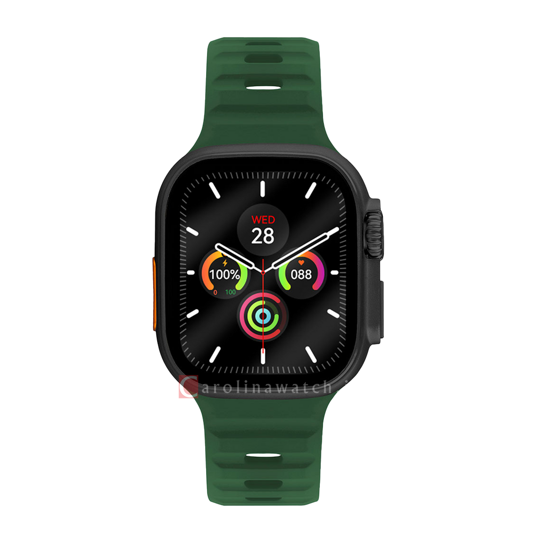 Jam Tangan LEE COOPER Smartwatch LC.SM.3.04 Unisex Digital Dial Green Rubber Strap
