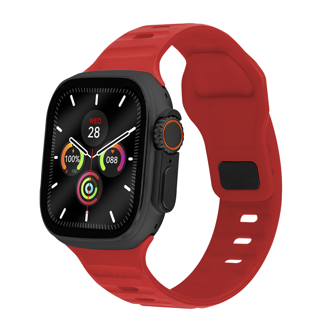 Jam Tangan LEE COOPER Smartwatch LC.SM.3.05 Unisex Digital Dial Red Rubber Strap