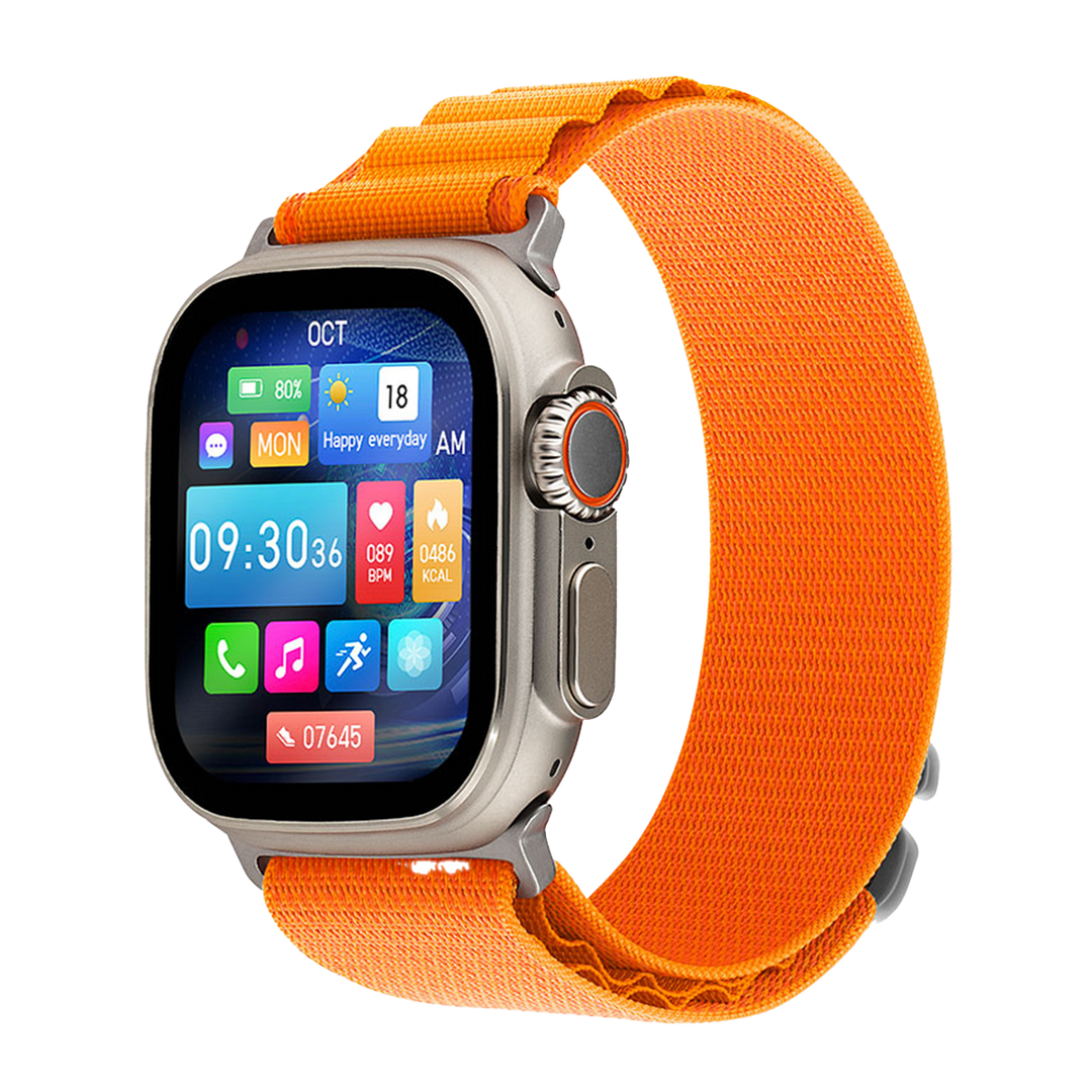 Jam Tangan LEE COOPER Smartwatch LC.SM.3.13 Unisex Digital Dial Orange Fabric Strap