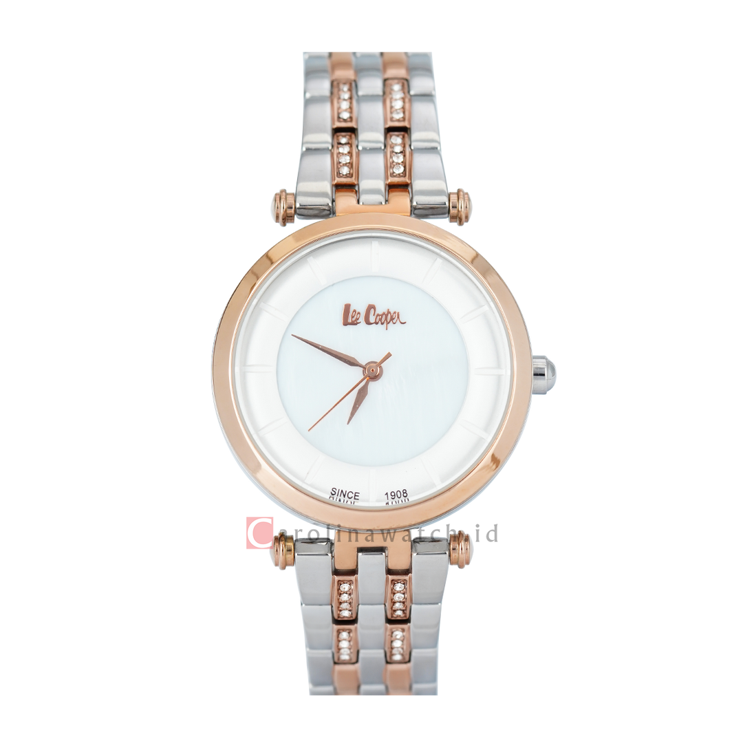 Jam Tangan LEE COOPER LC06589.520 Women White Dial Dual Tone Stainless Steel Strap