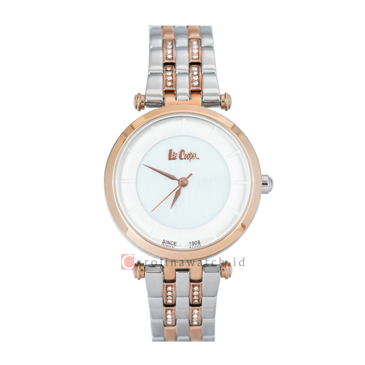 Jam Tangan LEE COOPER LC06589.520 Women White Dial Dual Tone Stainless Steel Strap