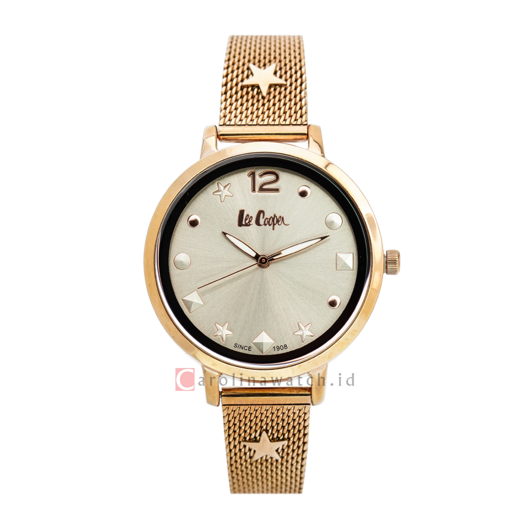 Jam Tangan LEE COOPER LC06877.410 Women Gold Dial Stainless Steel Strap
