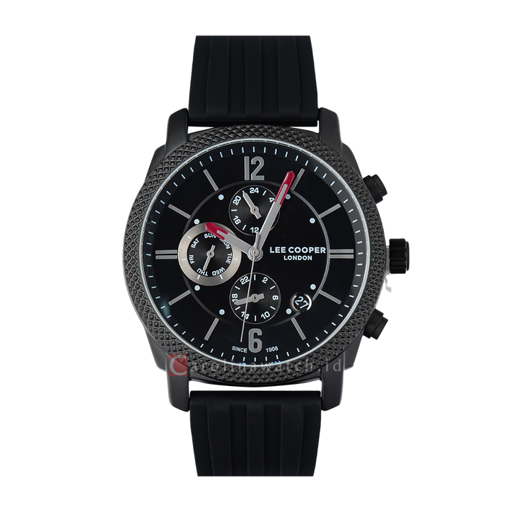 Jam Tangan LEE COOPER LC07428.651 Men Black Dial Rubber Strap