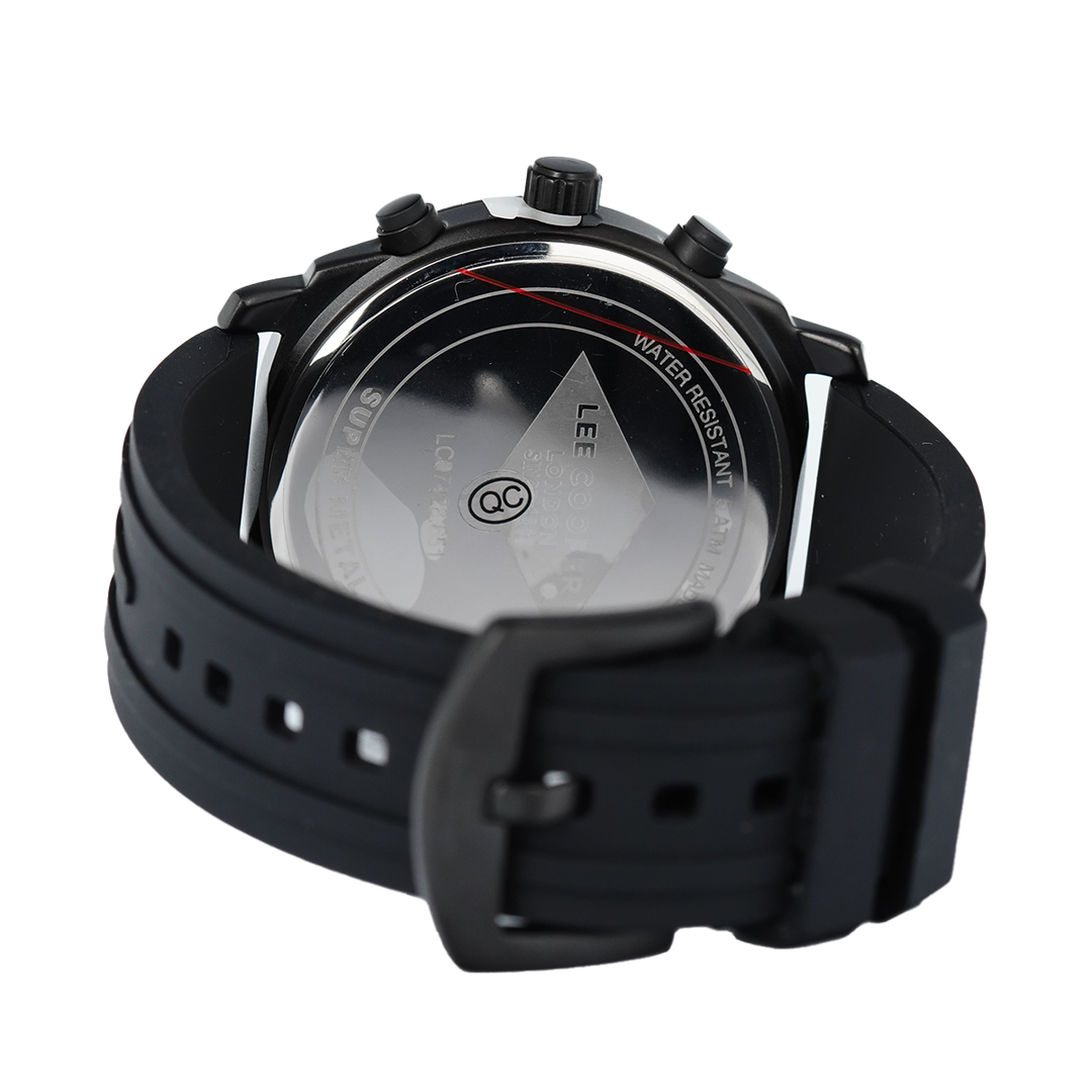 Jam Tangan LEE COOPER LC07428.651 Men Black Dial Rubber Strap