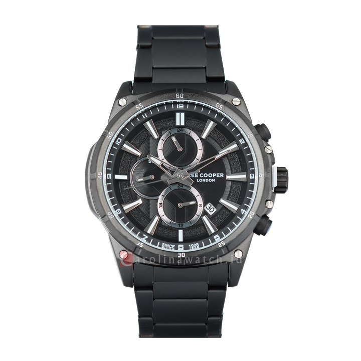 Jam Tangan LEE COOPER LC07490.650 Men Black Dial Stainless Steel Strap
