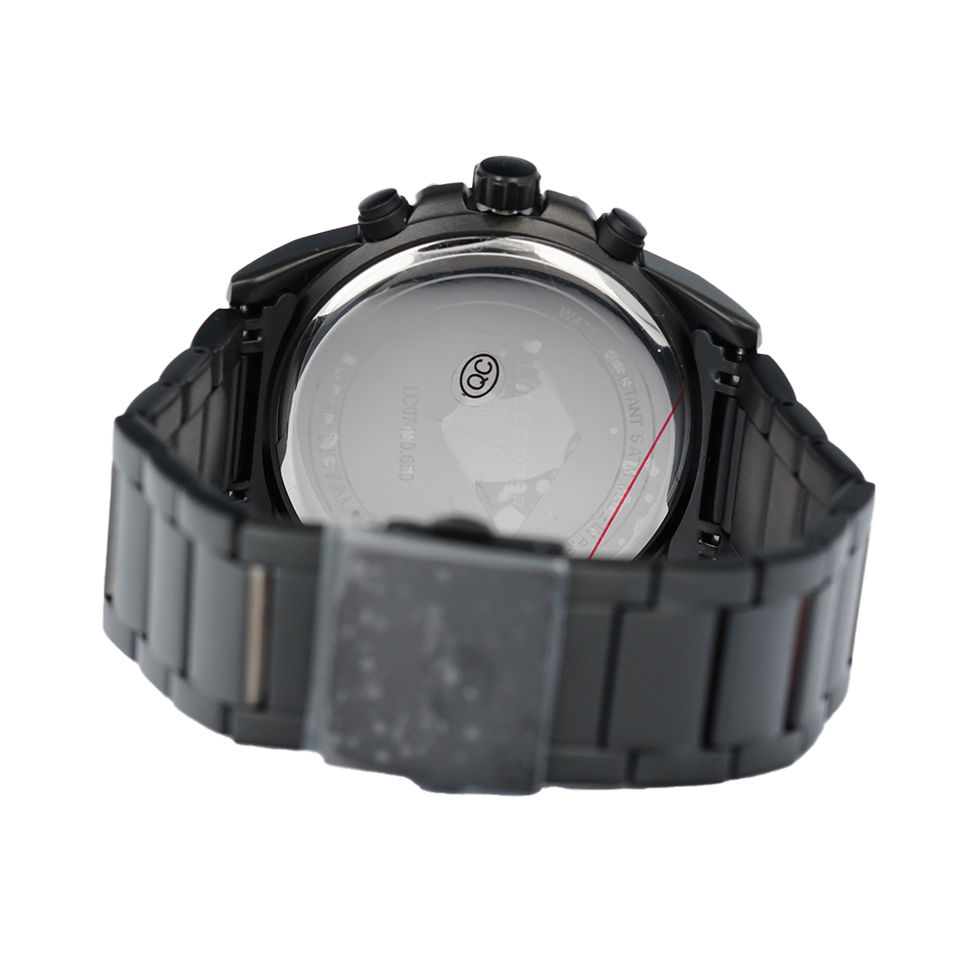 Jam Tangan LEE COOPER LC07490.650 Men Black Dial Stainless Steel Strap