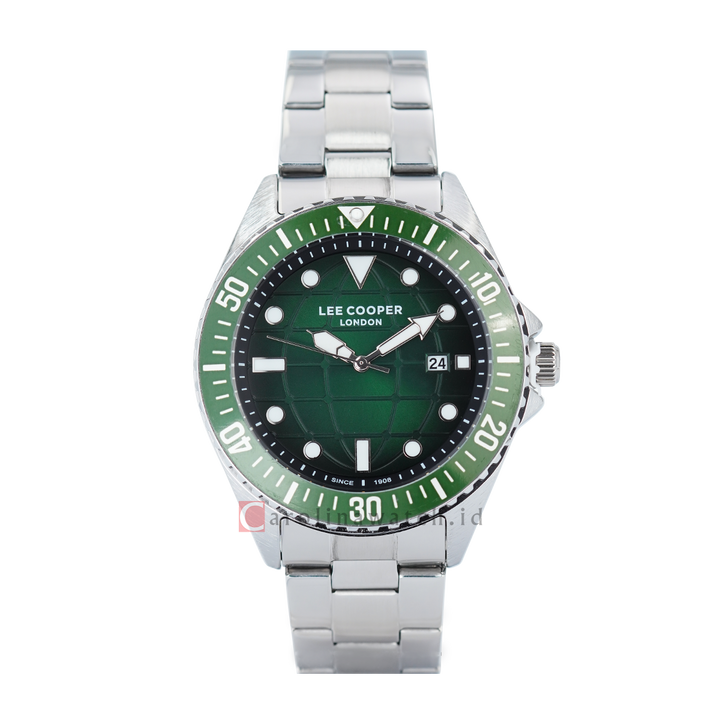 Jam Tangan LEE COOPER LC07541.370 Men Black Green Dial Stainless Steel