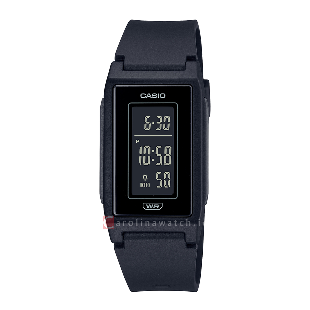 Jam Tangan Casio General LF-10WH-1D Women Digital Dial Black Resin Band