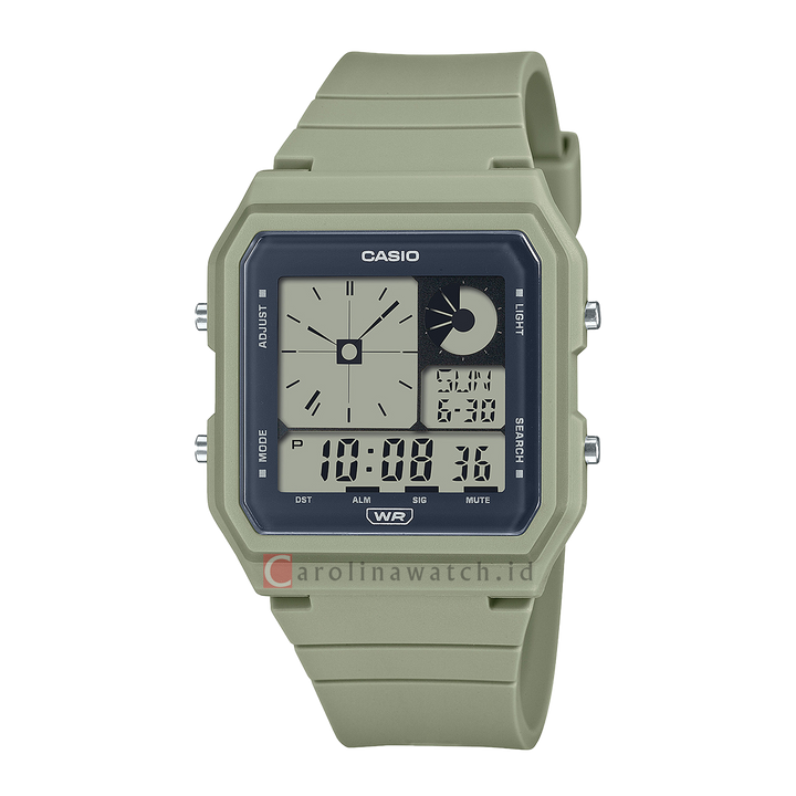 Jam Tangan Casio General LF-20W-3A Unisex Pop Series Laurel Green Resin Band