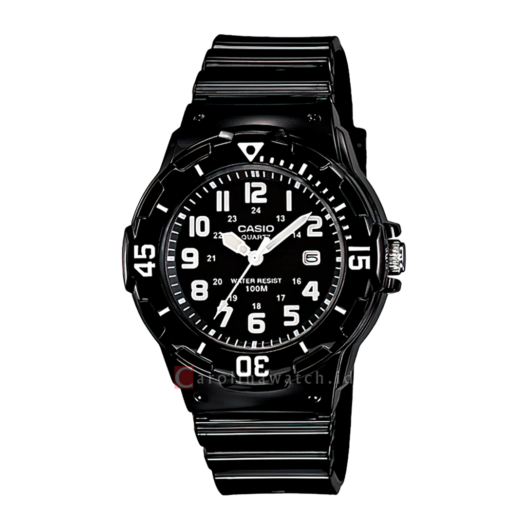 Jam Tangan Casio POP LRW-200H-1B Women Black Dial Black Resin Band