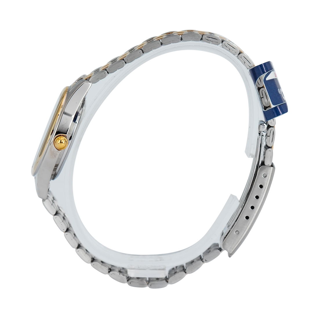 Jam Tangan Casio General LTP-1129G-7B Women White Dial Dual Tone Stainless Steel Band