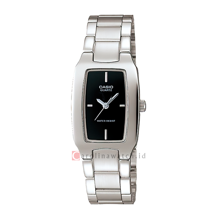 Jam Tangan Casio General LTP-1165A-1C Women Black Dial Stainless Steel Band