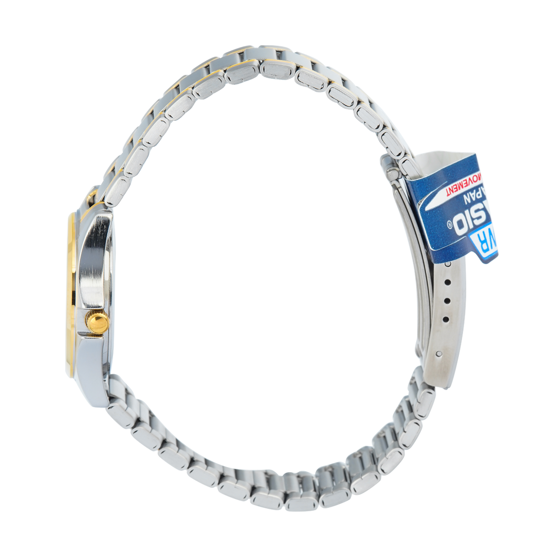 Jam Tangan Casio General LTP-1183G-7A Women Silver Dial Dual Tone Stainless Steel Band