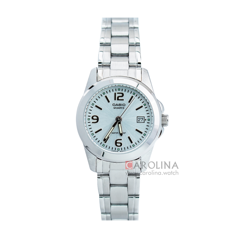 Jam Tangan Casio General LTP-1215A-7A Enticer Women Silver Dial Stainless Steel Band