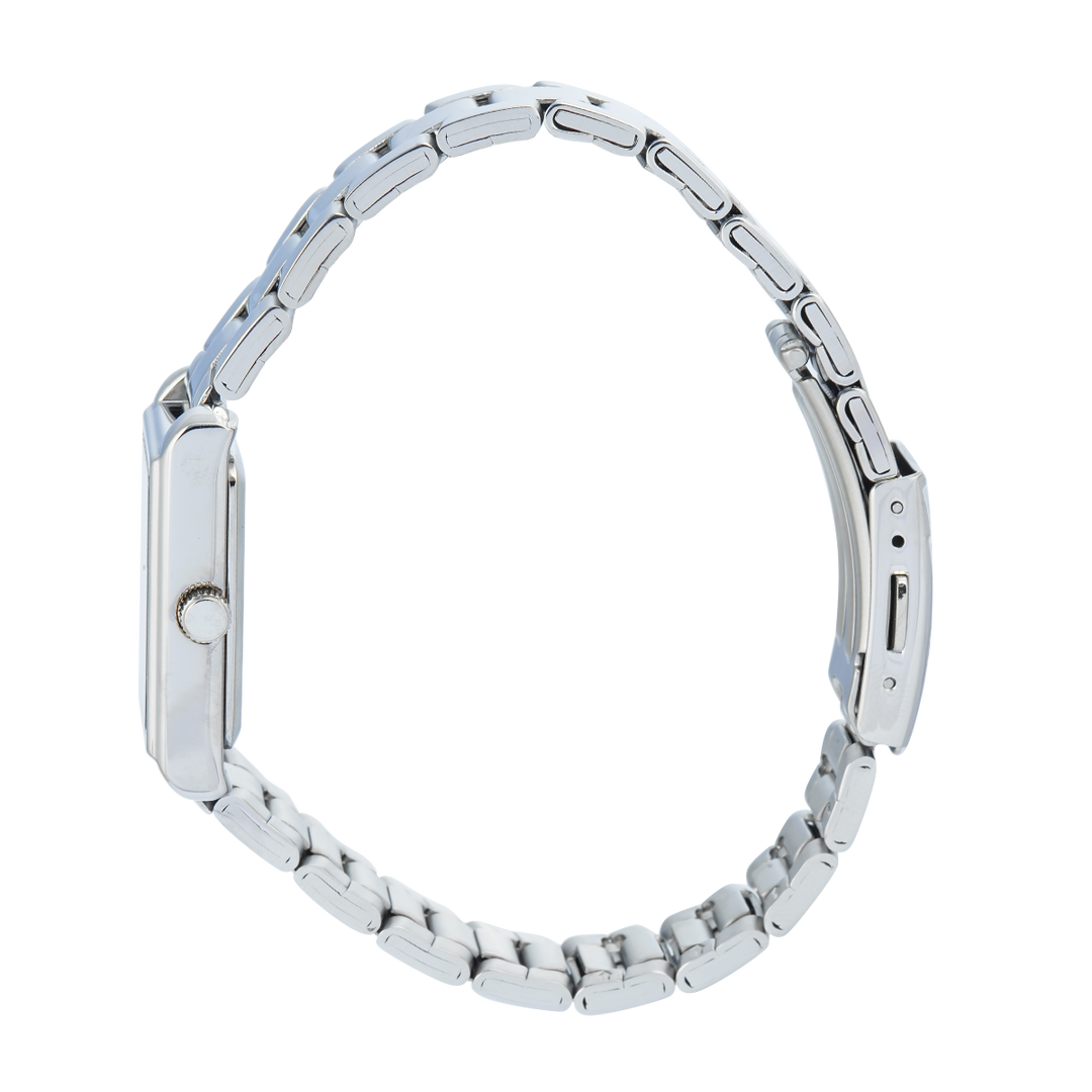 Jam Tangan Casio General LTP-1234DD-7A Tank Women Silver Dial Stainless Steel Band