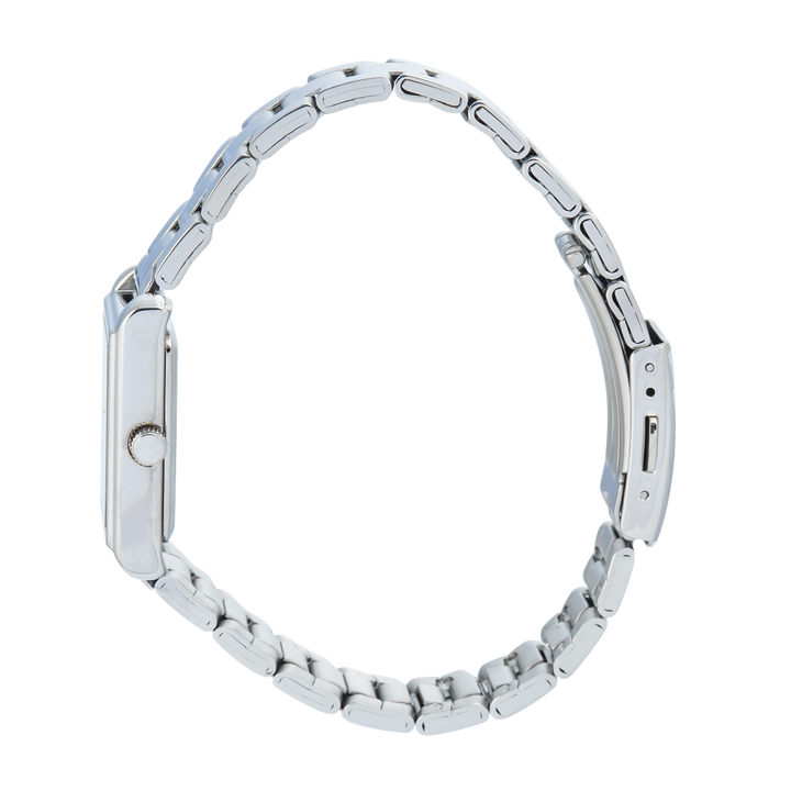 Jam Tangan Casio General LTP-1234DD-7A Tank Women Silver Dial Stainless Steel Band