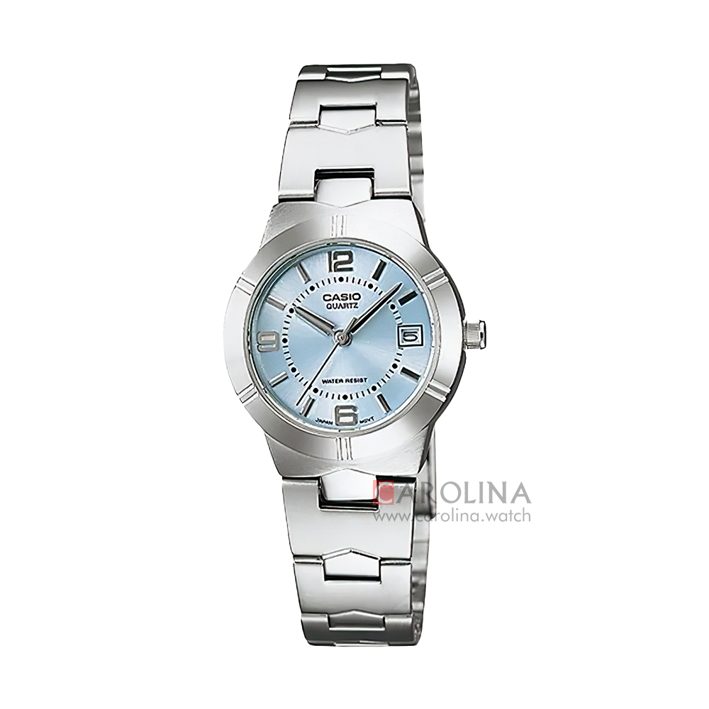 Jam Tangan Casio General LTP-1241D-2A Women Blue Dial Stainless Steel Band
