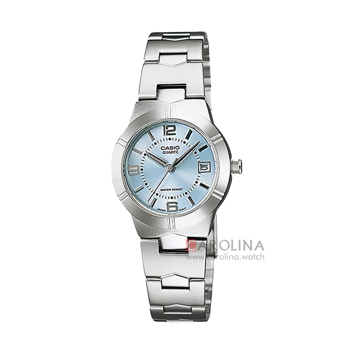 Jam Tangan Casio General LTP-1241D-2A Women Blue Dial Stainless Steel Band