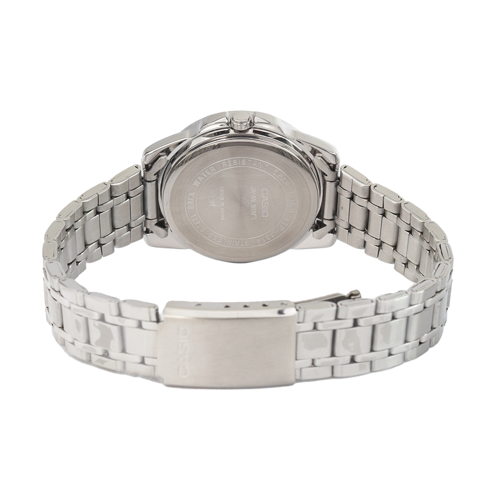 Jam Tangan Casio General LTP-1314D-1A Enticer Women Black Dial Stainless Steel Band