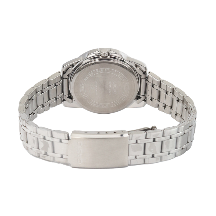 Jam Tangan Casio General LTP-1314D-1A Enticer Women Black Dial Stainless Steel Band