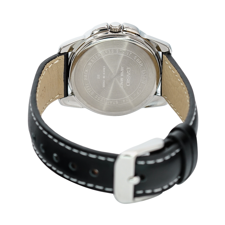 Jam Tangan Casio General LTP-1314L-8A Women Grey Dial Black Leather Band