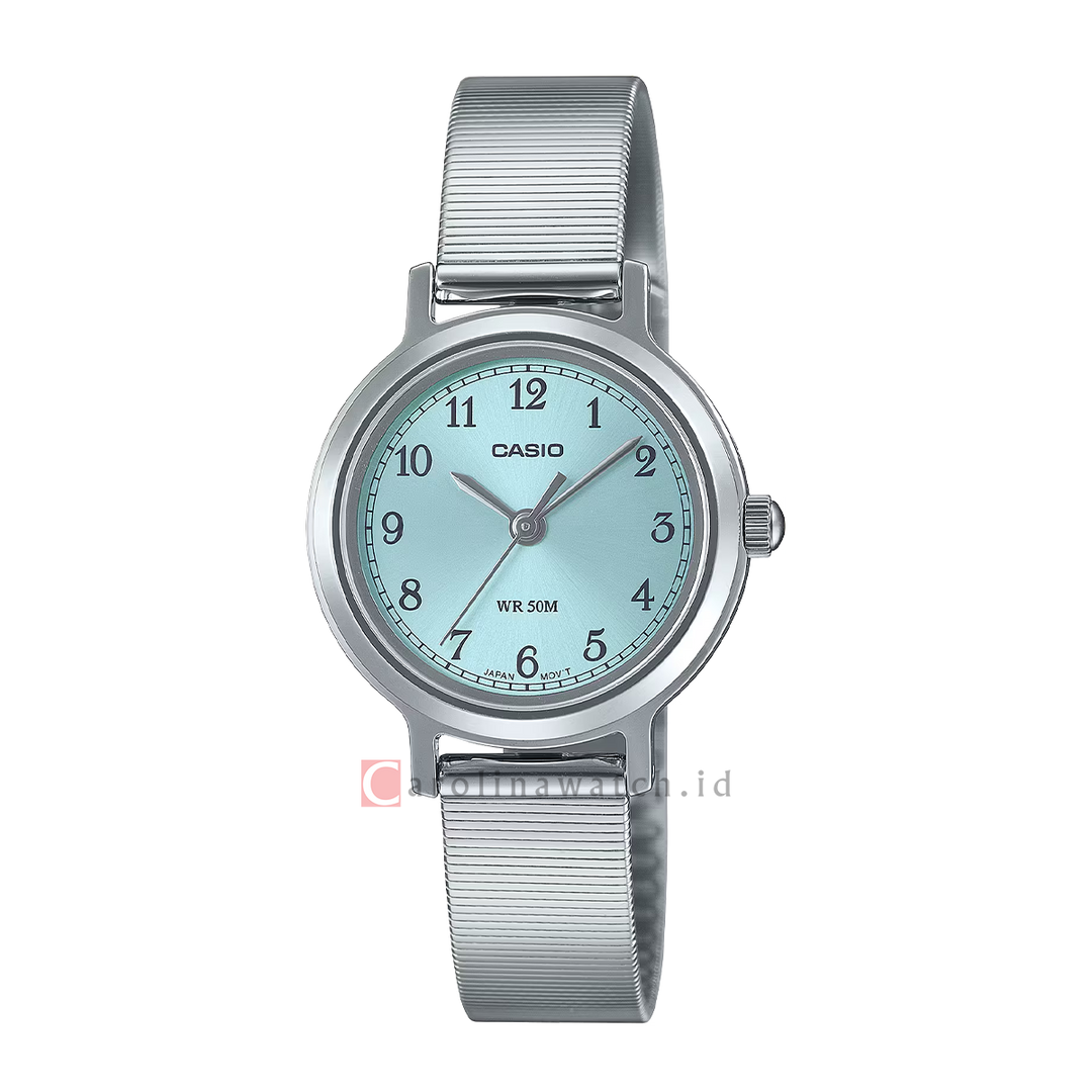 Jam Tangan Casio Standard LTP-B170D-2B Women Turquoise Dial Stainless Steel Band