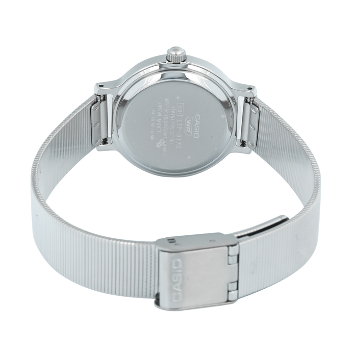 Jam Tangan Casio Standard LTP-B170D-7B Women Silver Dial Stainless Steel Band